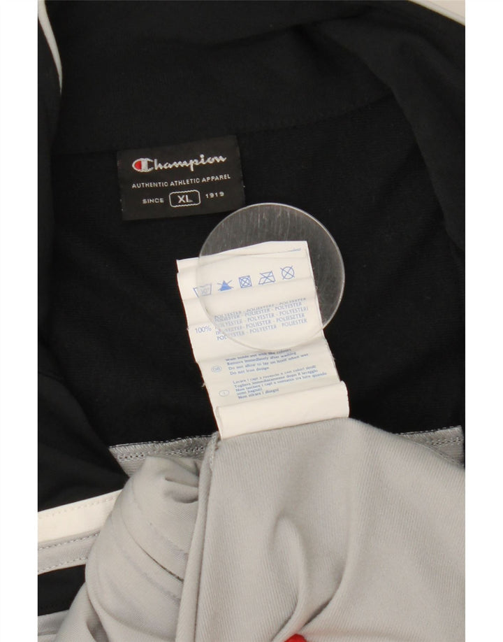 Мужской спортивный костюм Champion, верхняя куртка XL, серый полиэстер с цветными блоками