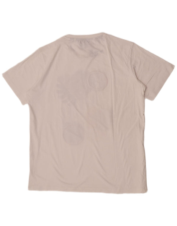 Женская футболка с рисунком Carrera Top UK 18 XL, белый хлопок с цветочным принтом