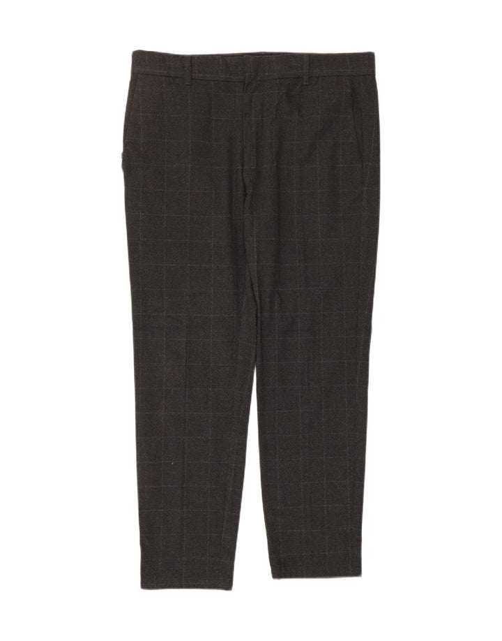 ZARA Mens Slim Suit Trousers EU 40 Medium W31 L25 Grey Check Polyester Vintage Zara and Second-Hand Zara from Messina Hembry 