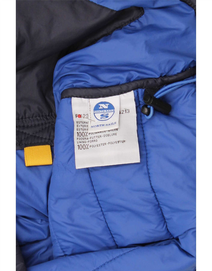 North Sails Mens Hooded Padded Jacket UK 38 Medium Navy Blue Polyamide