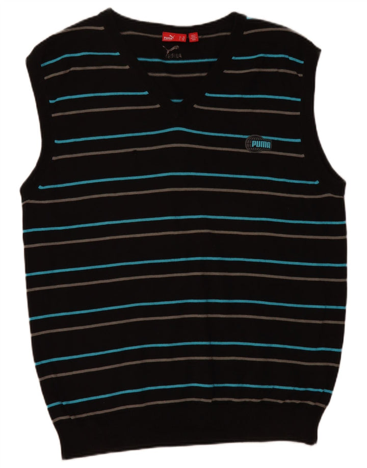 PUMA Mens Vest Tank Top 2XL Black Striped