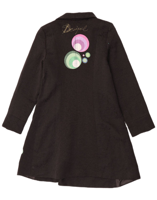 Женское пальто Desigual с графическим рисунком EU 44 XL, черное из полиэстера с геометрическим рисунком