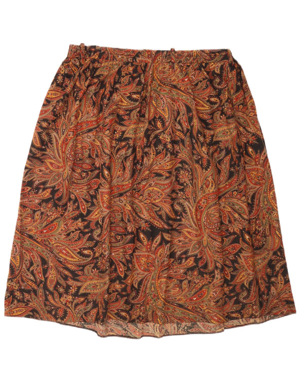 Женская плиссированная юбка Bhs UK 18 XL W42, черный акрил с узором пейсли