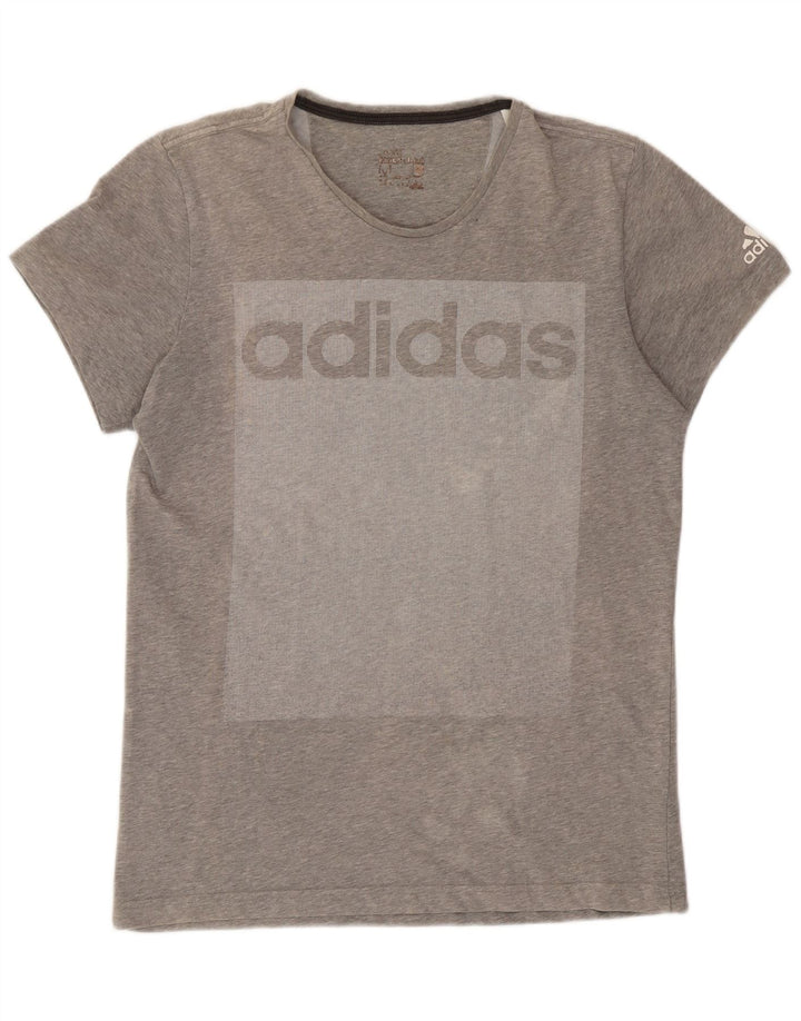 Adidas Мужская футболка с рисунком Верх среднего серого цвета с цветными блоками