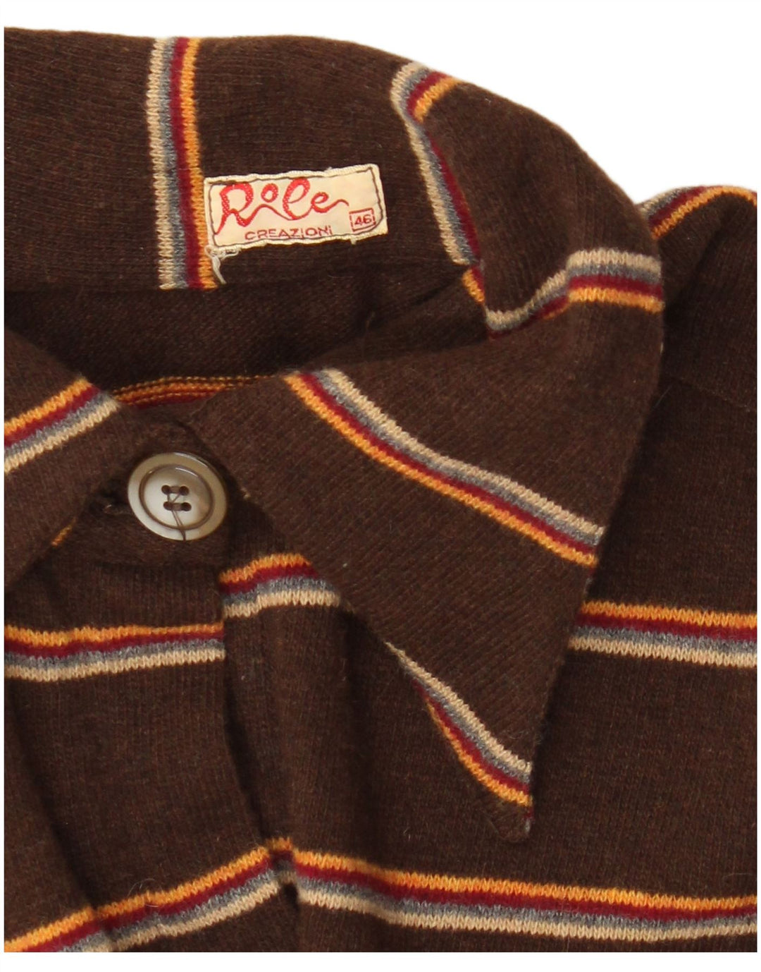 Винтажная женская рубашка-пуловер IT 46, большая коричневая полоска