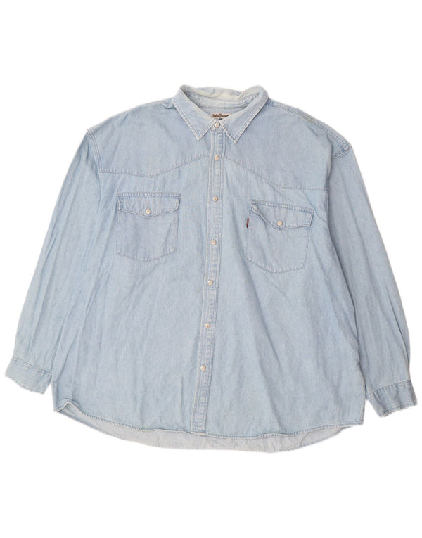 JOHN BANER Мужская джинсовая рубашка 3XL, синяя, хлопок