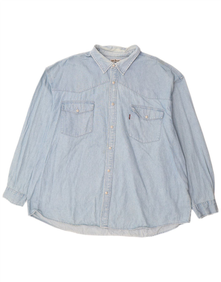 JOHN BANER Мужская джинсовая рубашка 3XL, синяя, хлопок