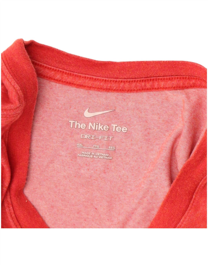 Мужская футболка NIKE Dri Fit 2XL, красный хлопок