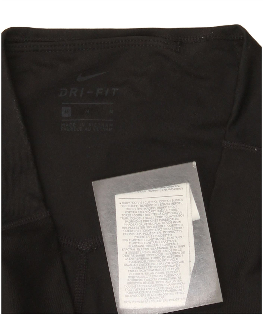 Женские леггинсы с рисунком Nike Dri Fit UK 12, средний черный, полиэстер