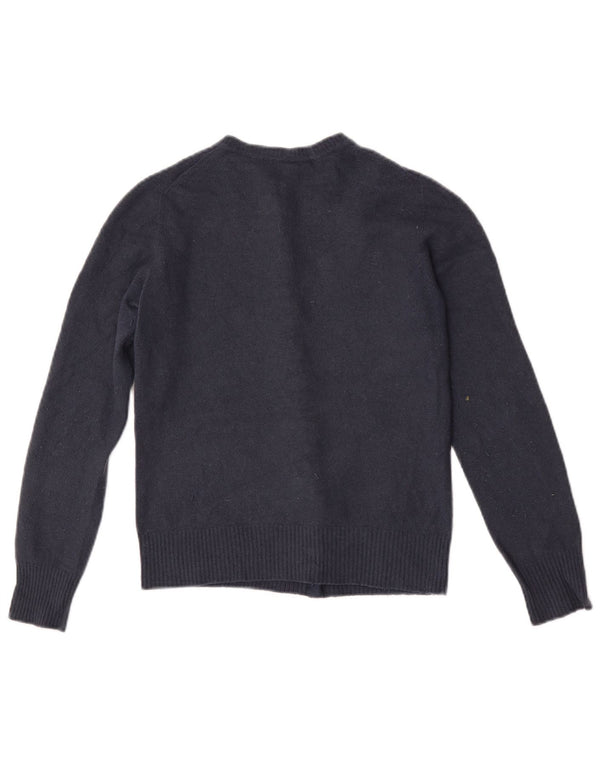 Женский укороченный кардиган Benetton UK 6 XS Темно-синий, шерсть