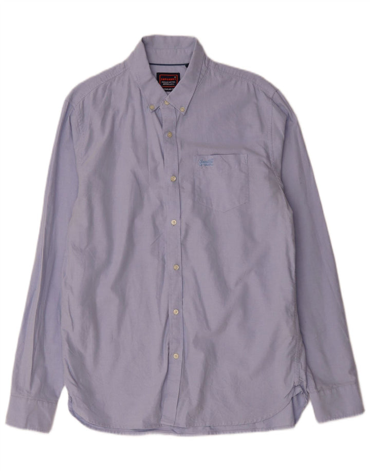 Мужская рубашка Superdry XL, синяя, хлопок