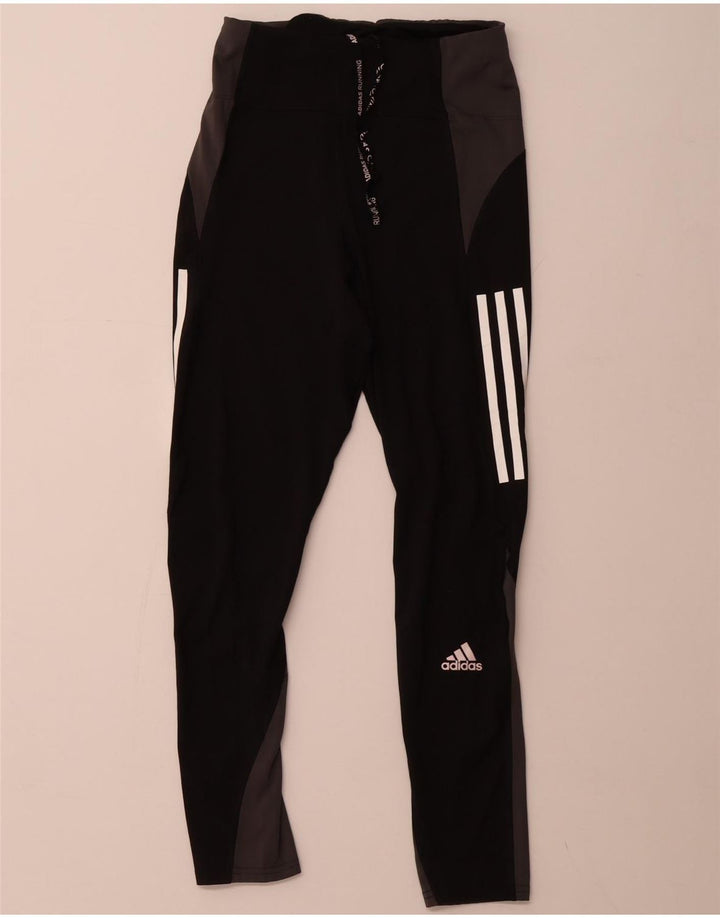 Женские леггинсы ADIDAS Aeroready UK 8/10, маленькие черные с цветными блоками