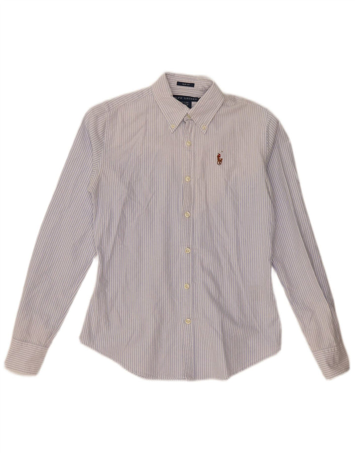 Женская рубашка приталенного кроя RALPH LAUREN, США 0 XS, хлопок в синюю полоску