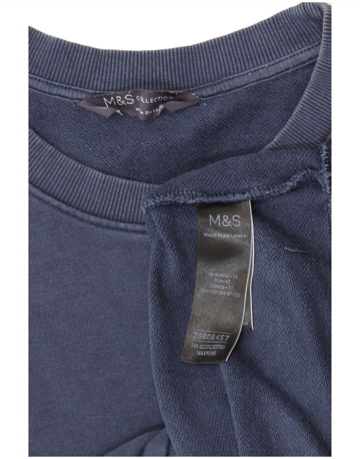 Женский свитер Marks & Spencer, британский размер 14, большой размер, темно-синий, хлопок