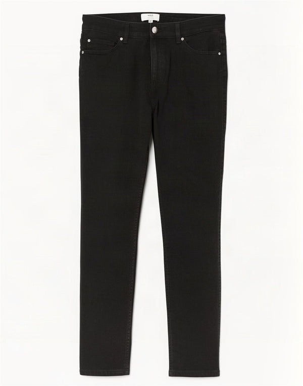 Женские короткие узкие джинсы Marks & Spencer UK 14, средние W30 L27, черный хлопок