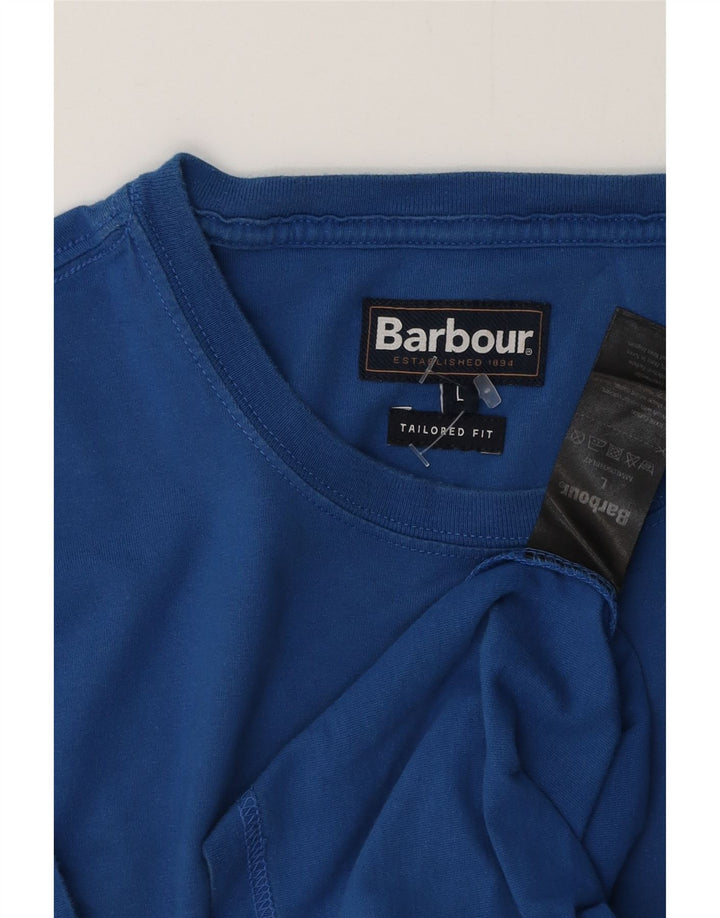 Мужская футболка индивидуального кроя BARBOUR, большой синий хлопок