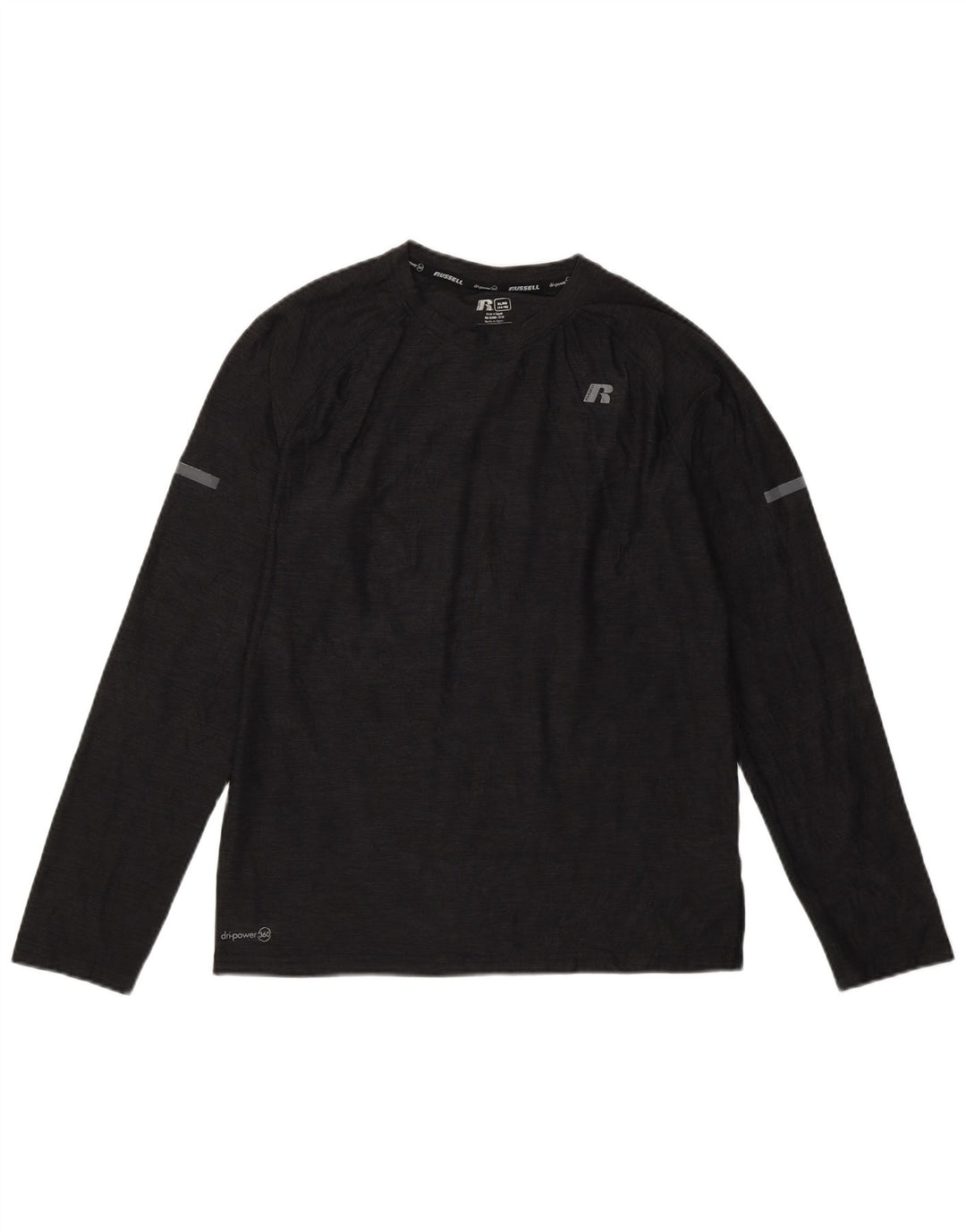 Футболка Russell Athletic для мальчиков с длинными рукавами, 14–15 лет, большая, черная, спортивная