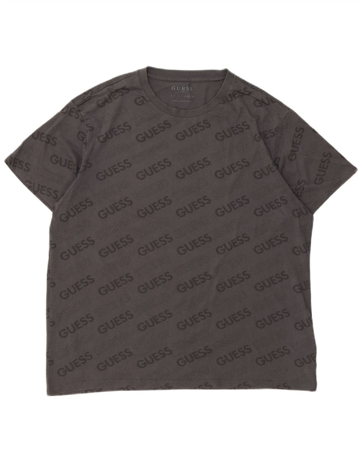 Мужская футболка Guess с рисунком 2XL, серая, хлопок