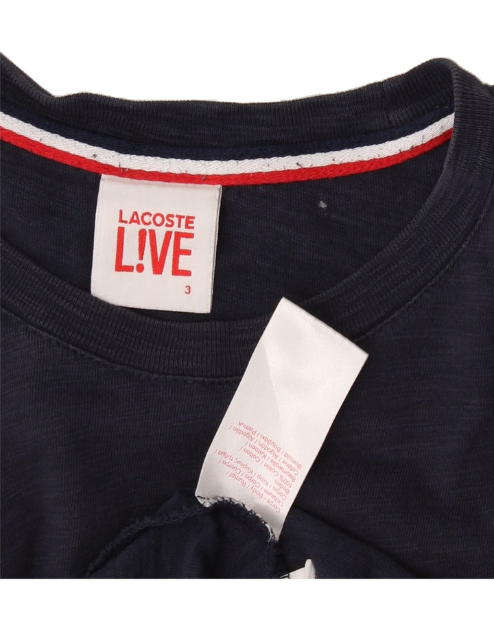 LACOSTE Mens T-Shirt Top Size 3 Small Navy Blue Cotton Vintage Lacoste and Second-Hand Lacoste from Messina Hembry 