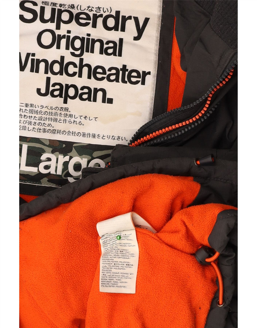 SUPERDRY Мужская ветровка с рисунком The Windcheater UK 40, большая черная