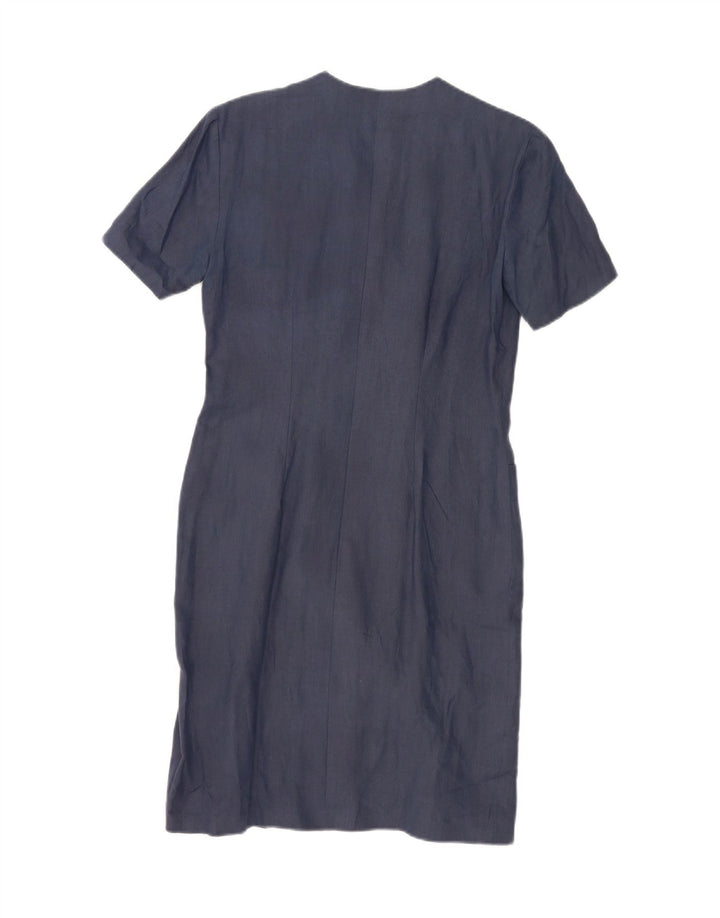 VINTAGE Womens Sheath Dress UK 12 Medium Navy Blue Vintage Vintage and Second-Hand Vintage from Messina Hembry 
