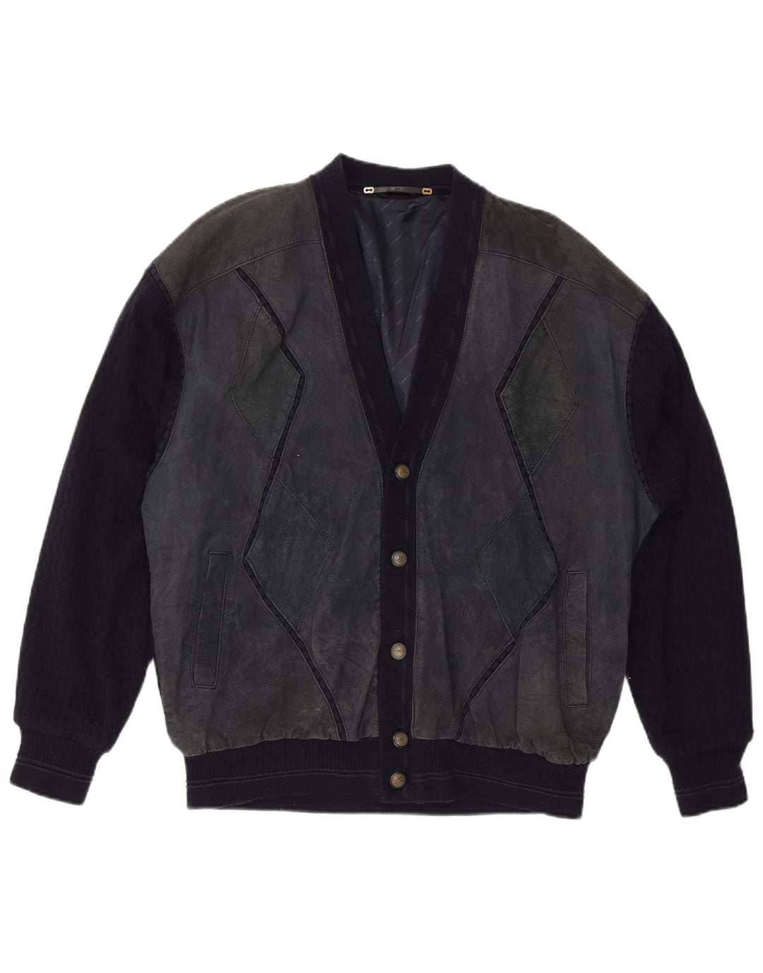 Мужской кардиган WESTBURY, свитер XL, темно-синий, акрил с цветными блоками