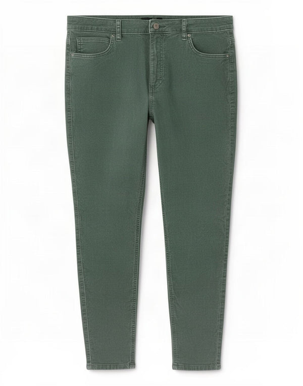 Женские укороченные вельветовые брюки скинни Marks & Spencer UK 18 XL W36 L26 зеленые