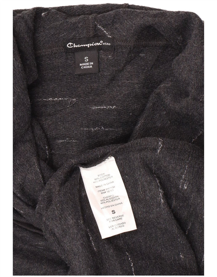 Женский джемпер с капюшоном оверсайз Champion UK 10, маленький серый хлопок с крапинками