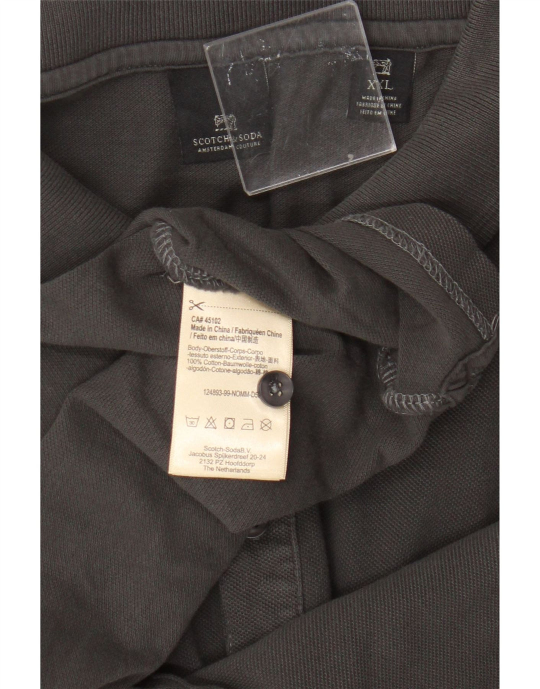 Мужская рубашка-поло Scotch & Soda 2XL, серый хлопок