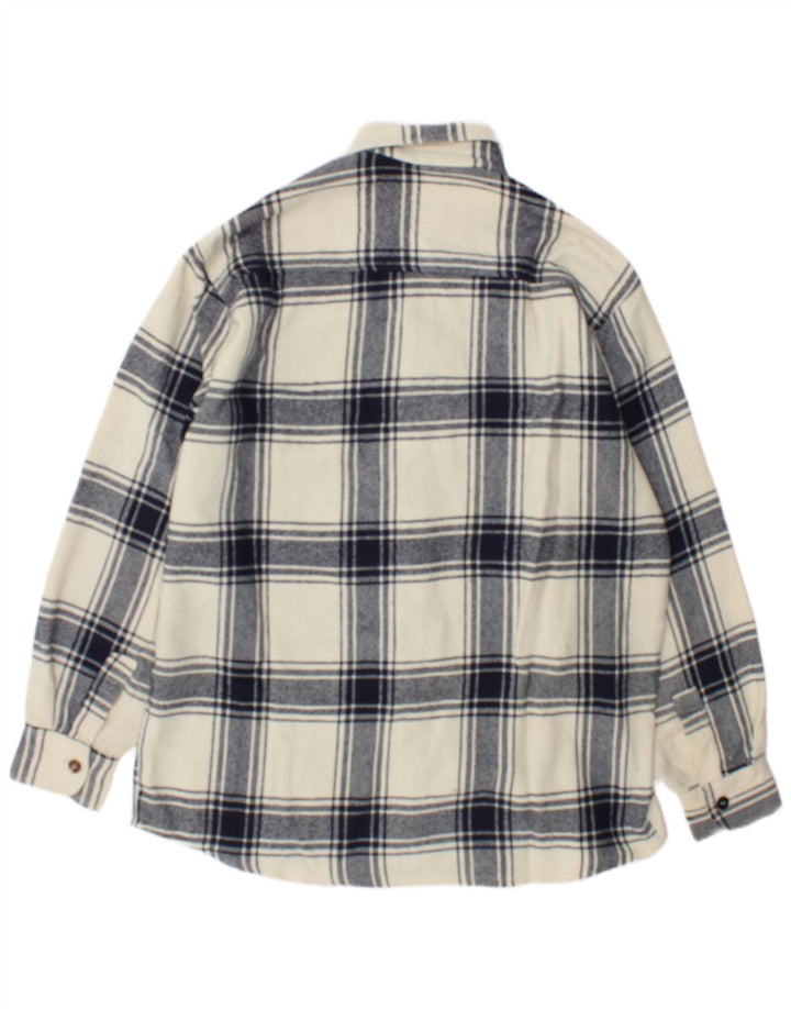 Мужская фланелевая рубашка Junior.D XL в клетку белого цвета