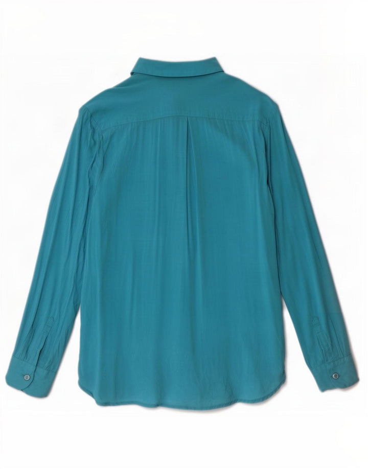 Рубашка женская Benetton UK 10, маленькая, синяя, вискоза
