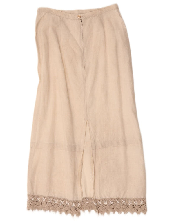 Юбка женская миди L.Pucci IT 44 Medium W28 Бежевый лен