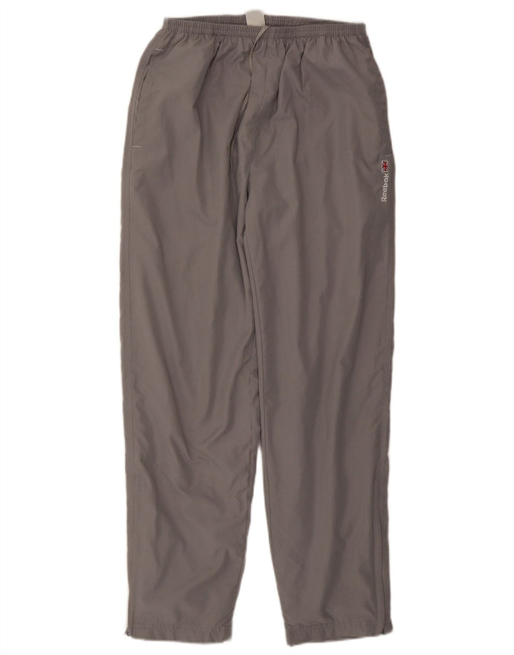 REEBOK Женский спортивный костюм Брюки Джоггеры UK 14 Большой серый полиэстер