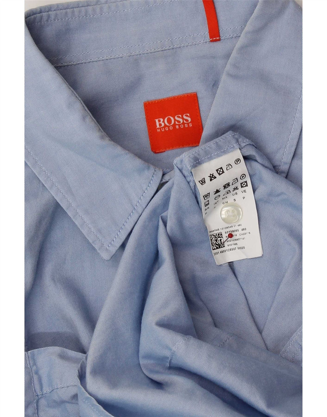 Мужская рубашка Hugo Boss, маленькая синяя, хлопок