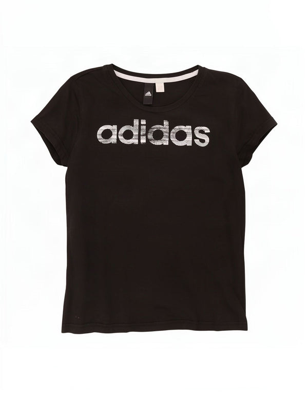 Adidas Womens Graphic T-Shirt Top UK 12 Medium Black