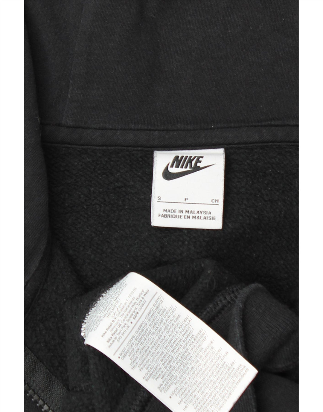 Мужской свитер с капюшоном на молнии NIKE, маленький черный, хлопковый