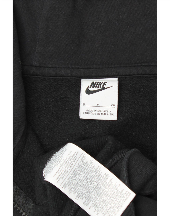Мужской свитер с капюшоном на молнии NIKE, маленький черный, хлопковый
