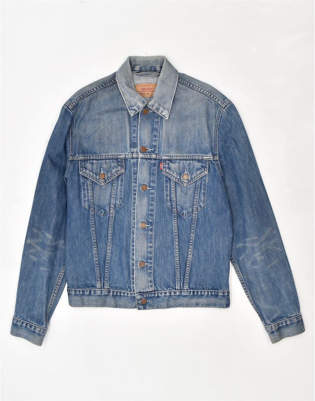 Женская джинсовая куртка LEVI'S UK 14, большая синяя, хлопок