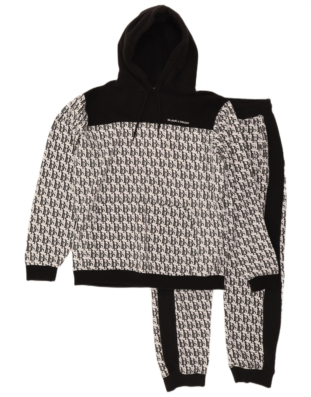 Мужской спортивный костюм стандартного кроя с рисунком BLACK SQUAD XL, белый с цветными блоками