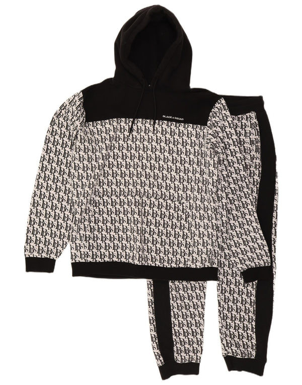 Мужской спортивный костюм стандартного кроя с рисунком BLACK SQUAD XL, белый с цветными блоками