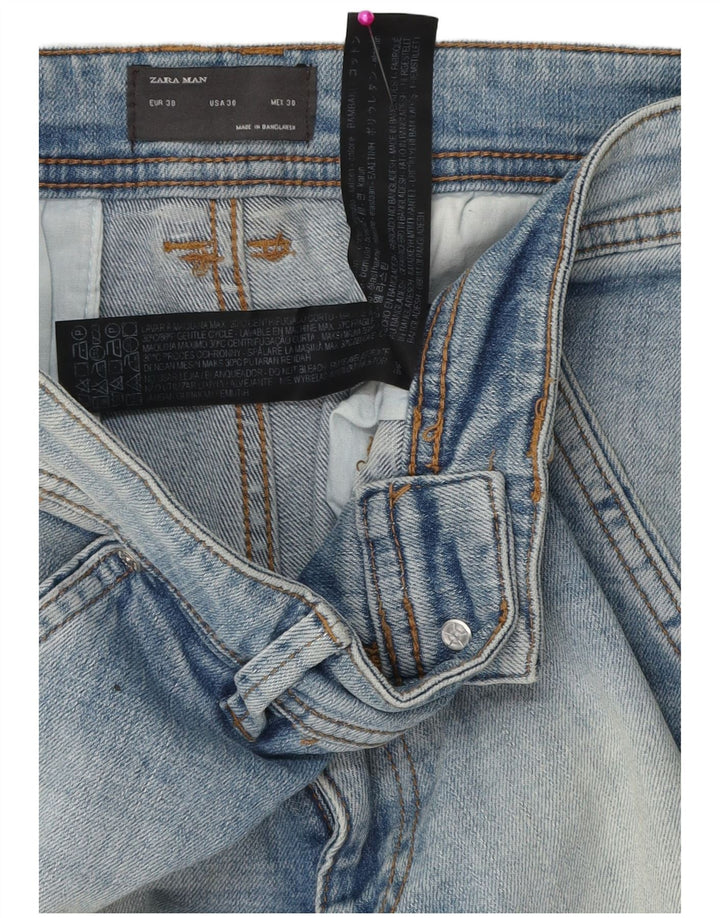 Мужские джинсовые шорты Zara EU 38, маленькие W30, синие, хлопок