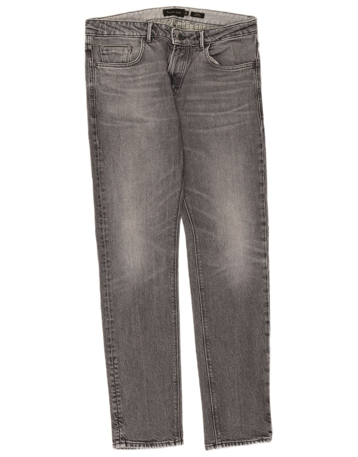 Мужские узкие джинсы Massimo Dutti EU 42, большие W32 L32, серый хлопок