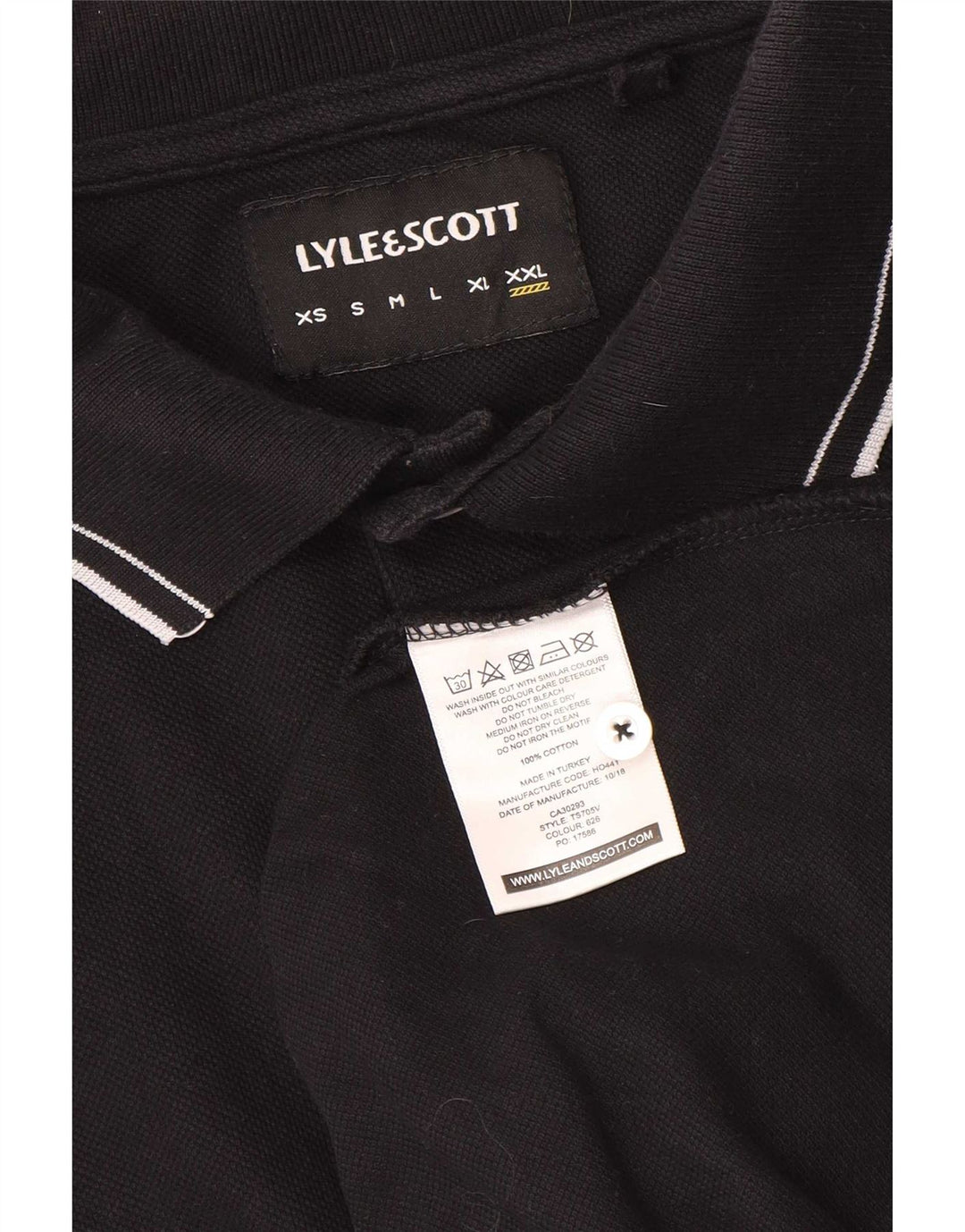 Мужская рубашка-поло Lyle & Scott 2XL, черный хлопок