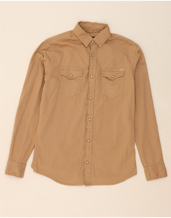 JACK & JONES Mens Shirt Small Beige Cotton Vintage Jack & Jones and Second-Hand Jack & Jones from Messina Hembry 