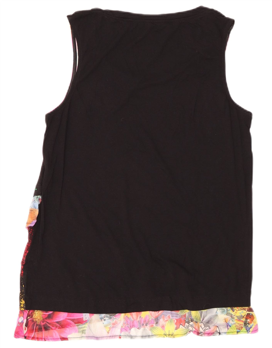 Женская блузка без рукавов с рисунком DESIGUAL UK 12, средний черный цветочный принт