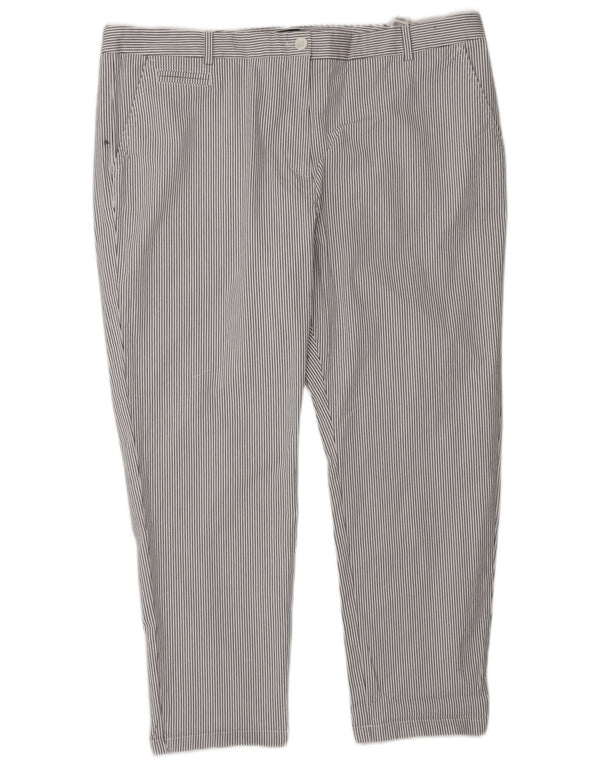 Женские узкие брюки чинос Marks & Spencer UK 20 2XL W40 L29 в белую полоску