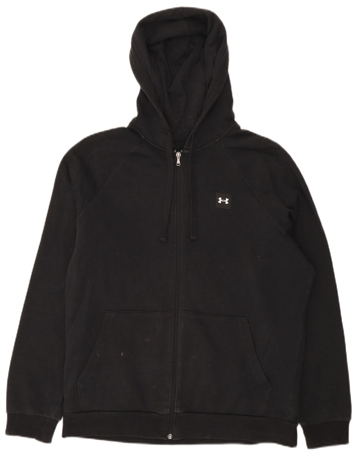 Мужской свитер с капюшоном на молнии с капюшоном Under Armour Cold Gear, средний черный, хлопковый