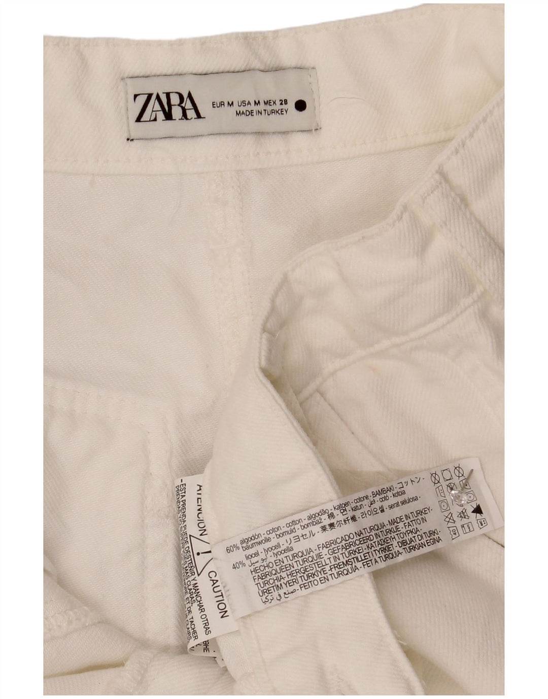 Женская джинсовая юбка-миди Zara Medium W30, белый хлопок