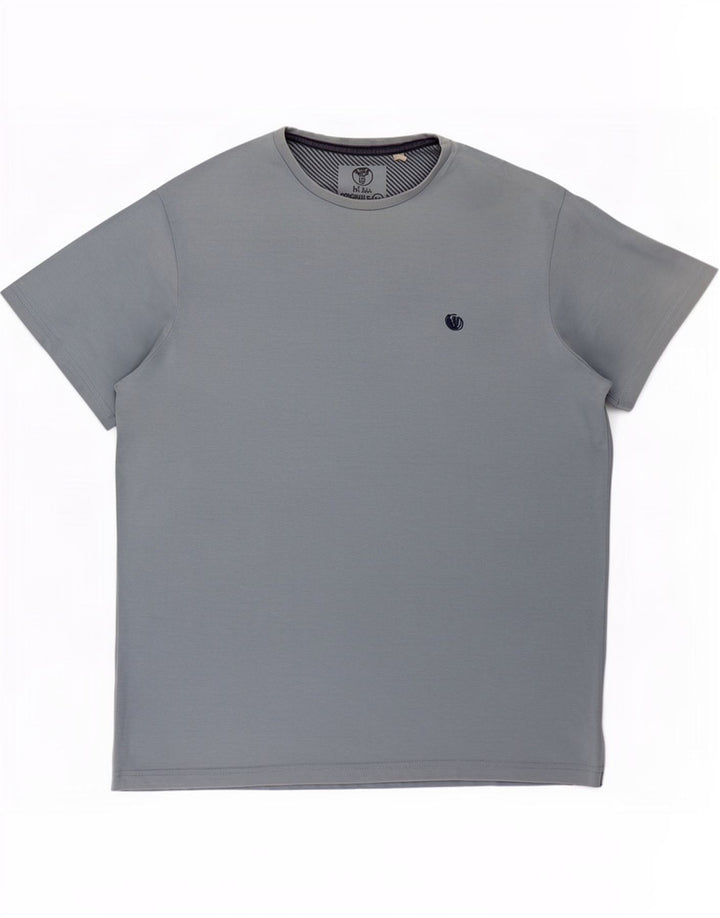 Мужская футболка Fat Face Top из хлопка среднего синего цвета