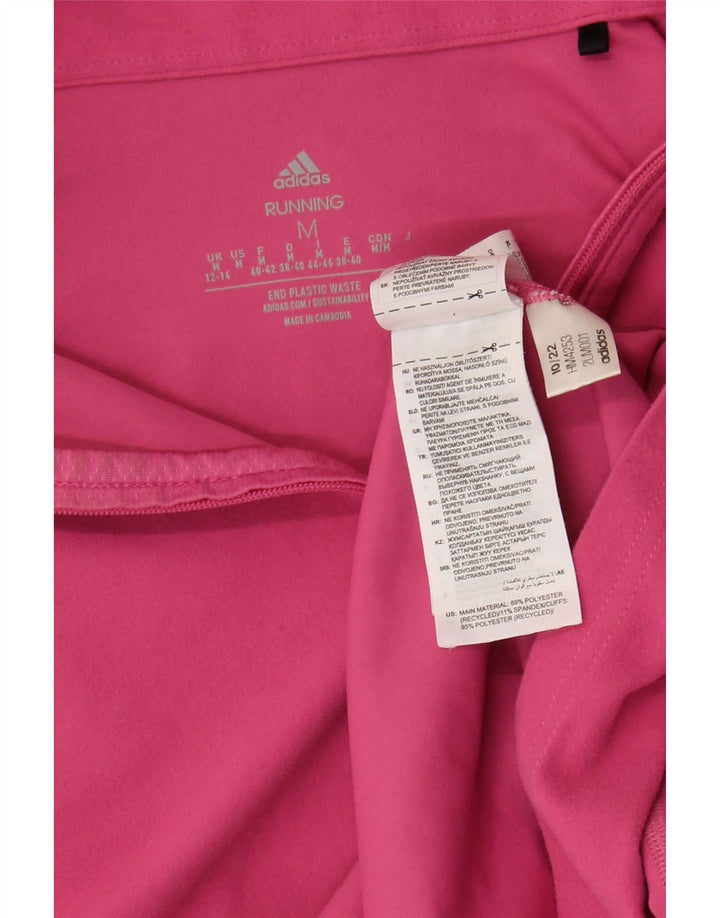 Adidas Женский пуловер с воротником на молнии, спортивный костюм, Великобритания 12/14, средний розовый